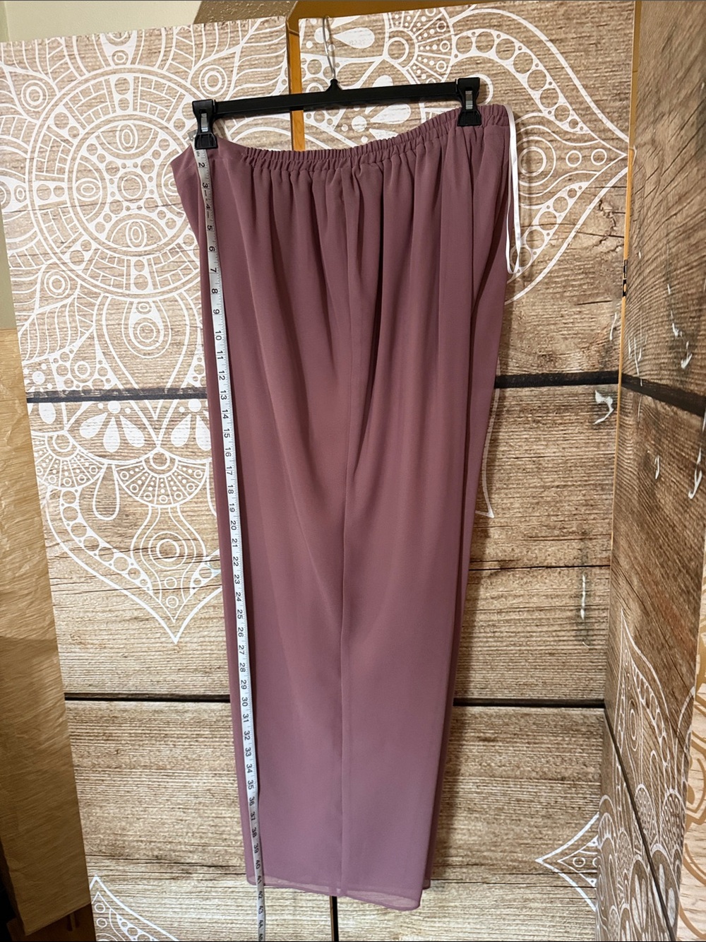 Womens Mauve Bell-Sleeve Chiffon 2 piece set - Elegant Evening - Picture 4 of 6